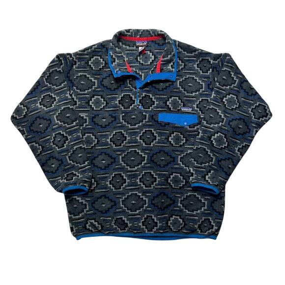 Patagonia Synchilla Vintage 2012 Snap-T Aztec Geometric Fleece Sweater Jacket M - Picture 1 of 5